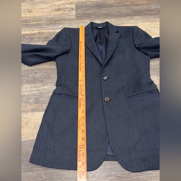 Burberry Virgin Wool Navy Blazer Jacket Size 44R Men’s Made In Italy - Picture 3 of 10